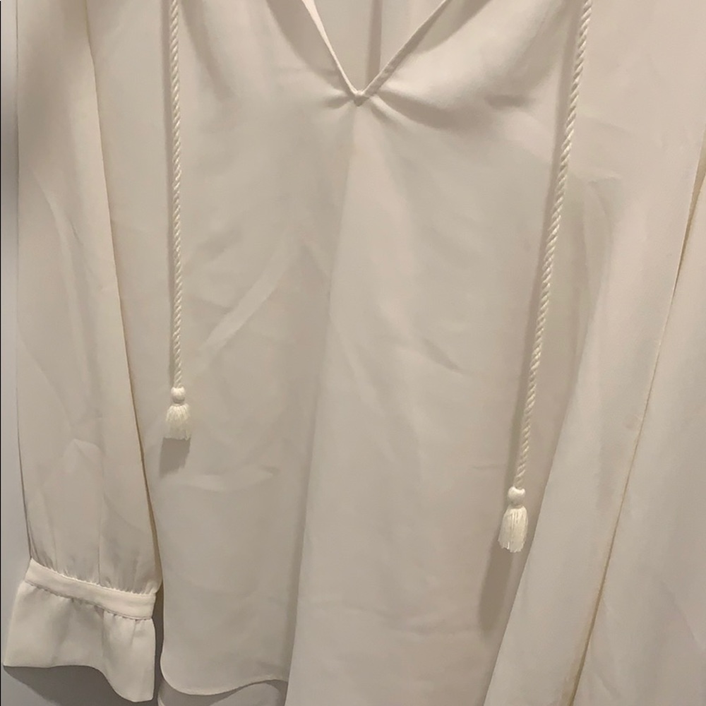Ivory, subtle sheer blouse
